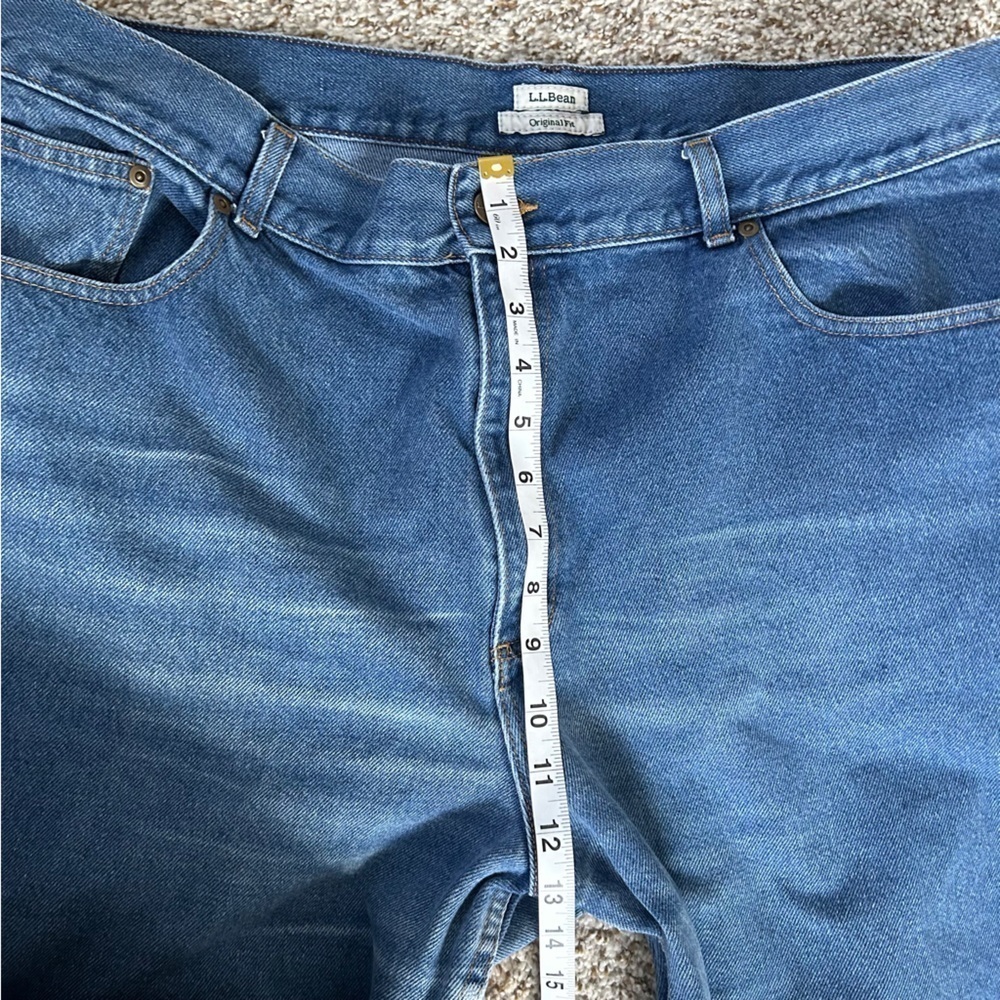 L.L. Bean Women's Straight Leg Jeans in Dark Blue Denim - Picture 7 of 7